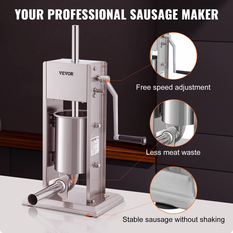 Manual Sausage Stuffer, 15L / 30lb Vertical Sausage - Foto 7