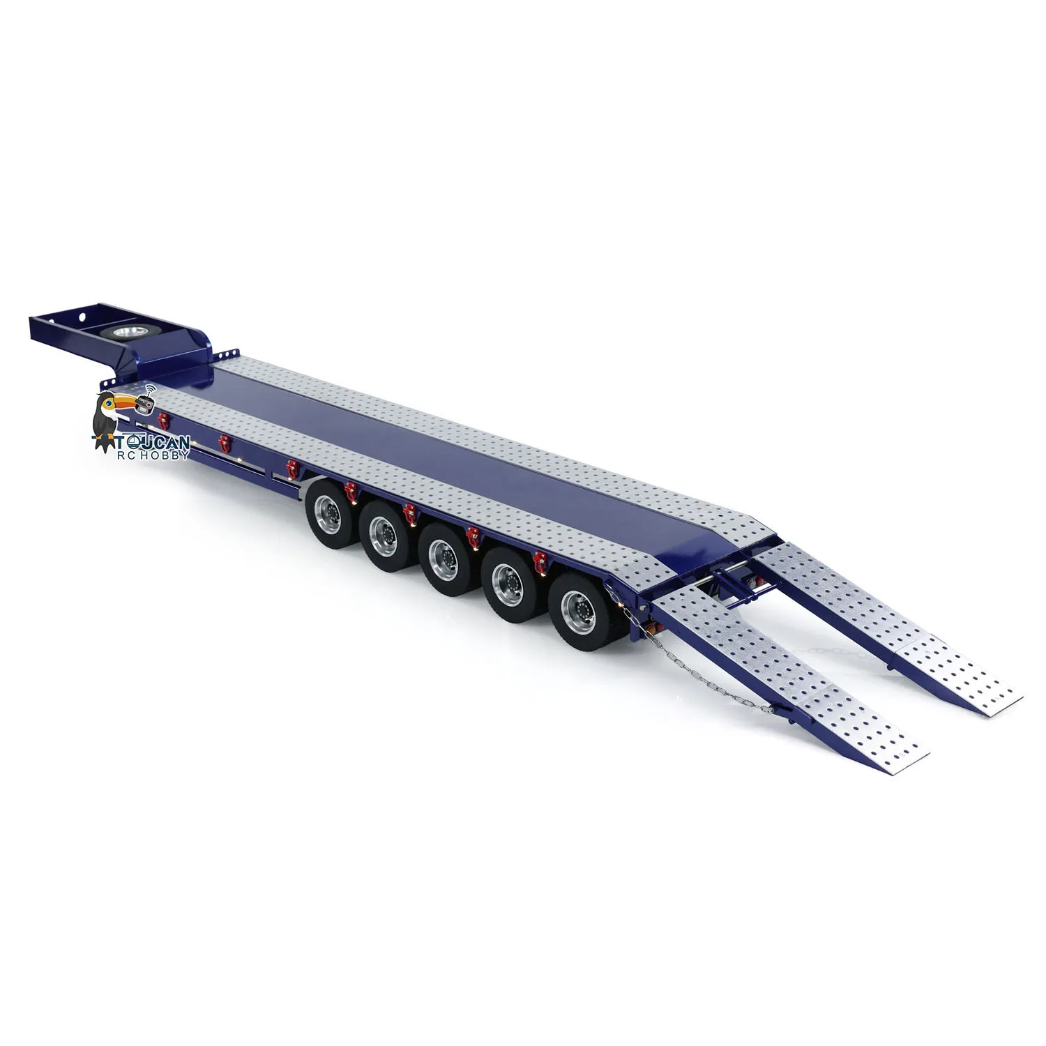1/14 RC 5 Axles Metal Semi Trailer Electric Lifting Legs Side Lights for Remote Control TAMIYAYA RC Tractor Truck Dumper Toys 2