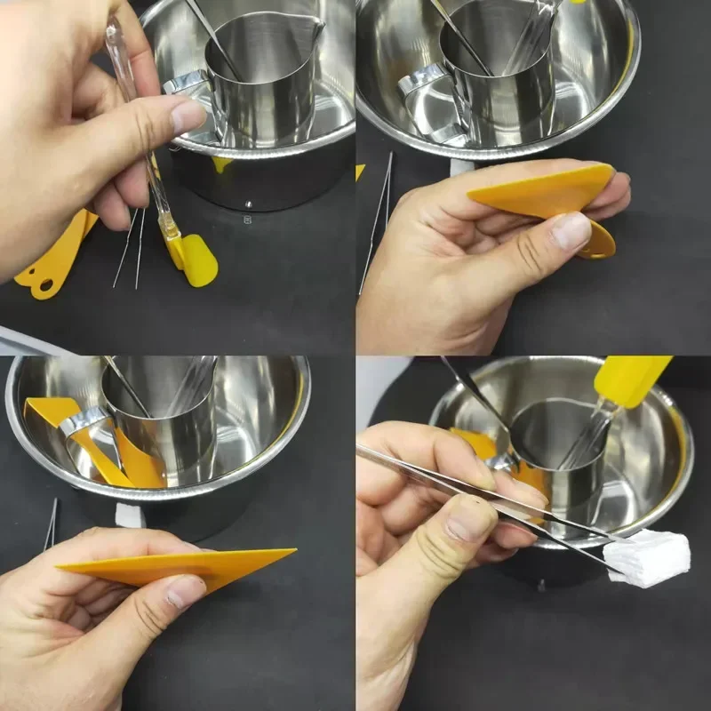 A Set of Soap Making Tools DIY Candle Kits Soy Wax Melts Material Pot 350ml Cup/Mug Mixing Spoon Tweezers 18cm Wax Melting Pot handmade soap