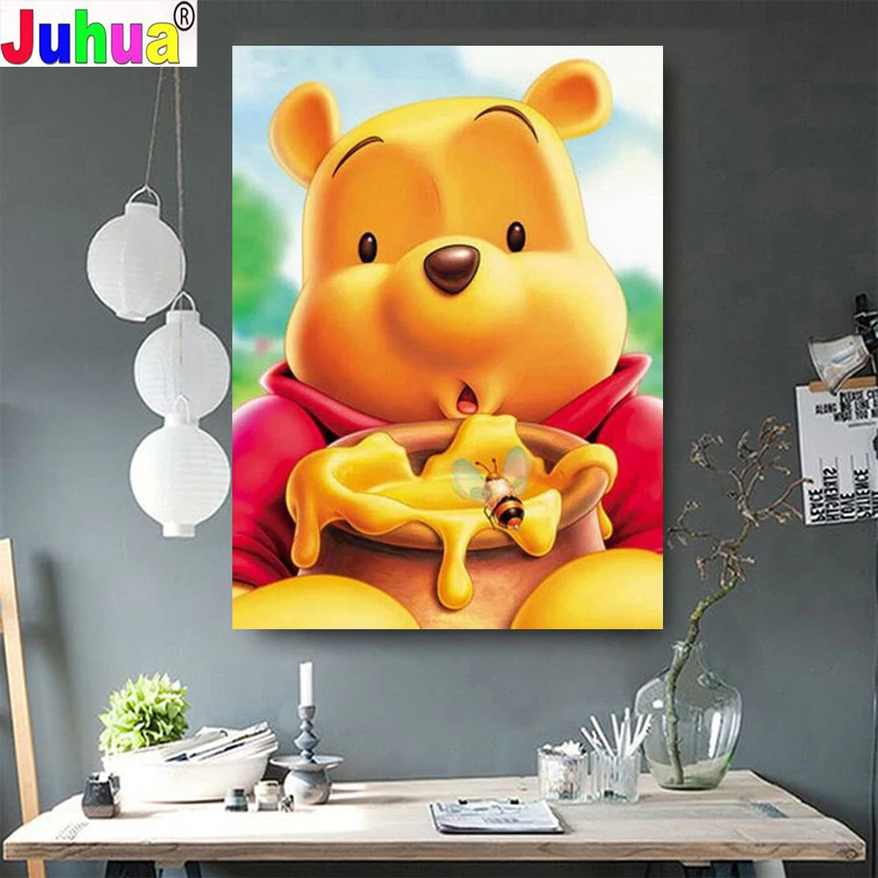 Disney 5D DIY Diamond Embroidery Full Display Cartoon winnie pooh Diamond  Painting Square/Round Rhinestones Decor Art