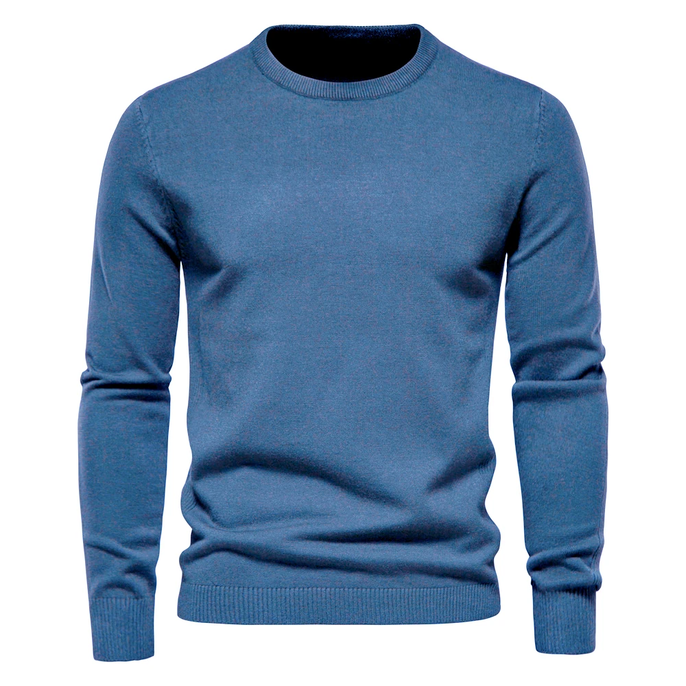 2023 New Winter Thickness Pullover Men O-neck Solid Color Long Sleeve Warm Slim Sweaters Men Men's Sweater Pull Male Clothing 4