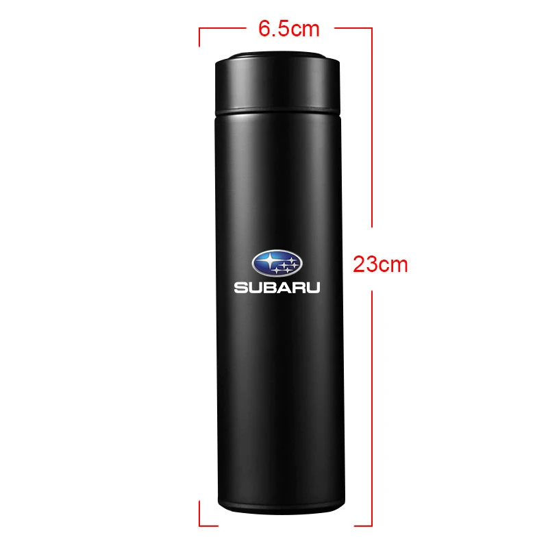 1Pcs Car Smart Thermos Bottle With Temperature Display Coffee Cup For Subaru WRX STI Forester Tribeca Levorg Impreza XV Outback