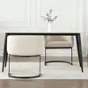 Mid Century Modern Dining Chairs Set of 4 Comfy Upholstered Kitchen Chairs with Armrests and Metal Bases Perfect Dining Room 3
