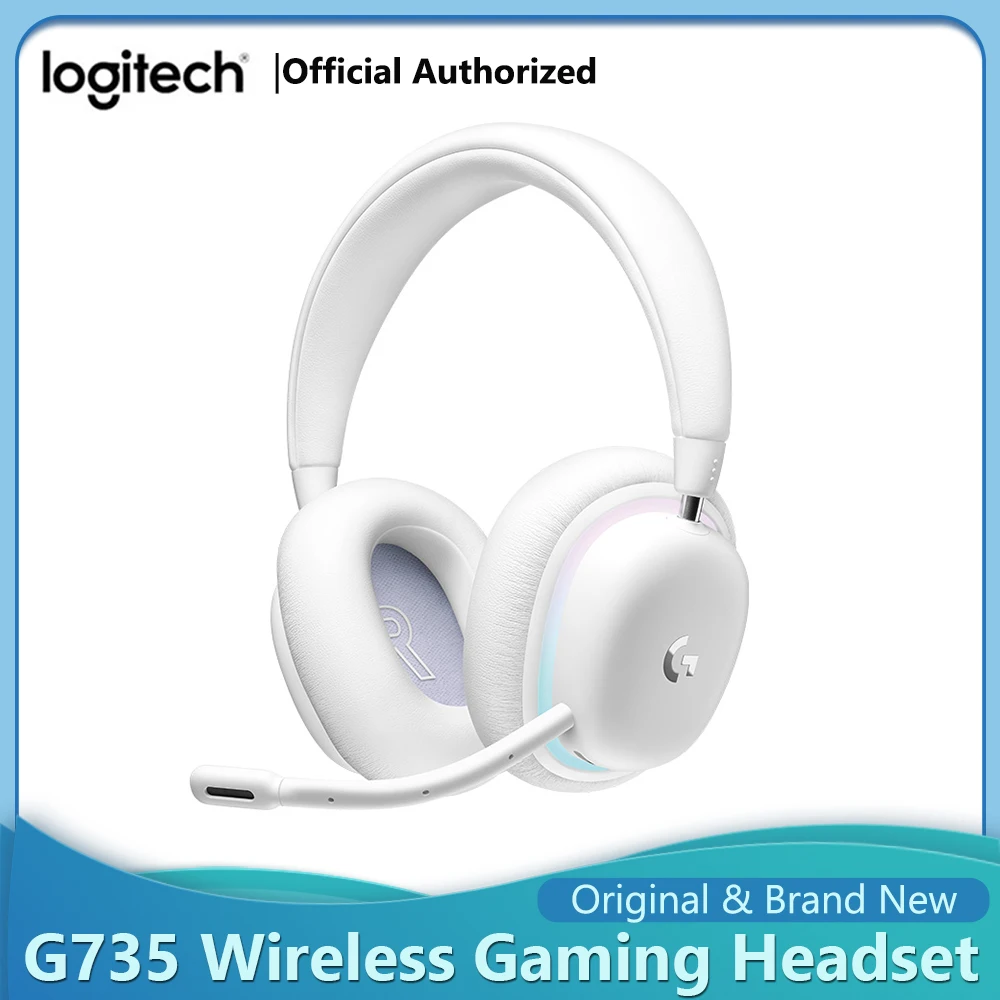 LogitechG G735 Wireless Gaming Headset, Compatible with PC, Mobile Devices  - White