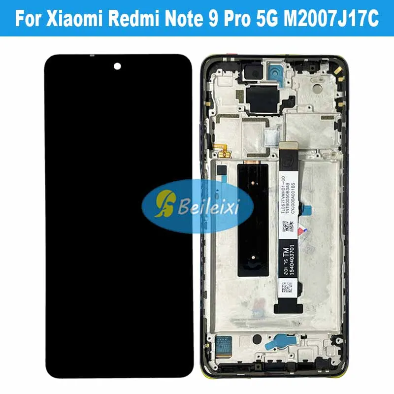 For Xiaomi Redmi Note 9 Pro 5G M2007J17C LCD Display Touch Screen Digitizer Assembly Replacement Parts