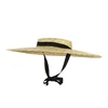 Wide Brim Straw Hat For Women Long Ribbon Ladies Beach Hat Summer Sun Visor Cap Flat Top Large Brim Tie Straw Straw Hat 1