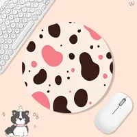 Cow Print Animation Round Office Computer Desk Mat Table Keyboard Big Mouse Pad Laptop Cushion Non-slip for PC Computer Table 2