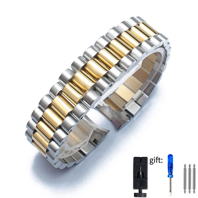 Solid fine steel band three bead watch band for rolex oyster type constant motion weekly calendar