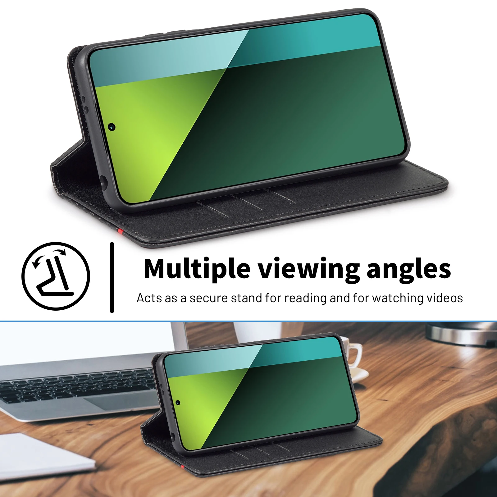 Magnetic Carbon Fibre Flip Cover Wallet Case