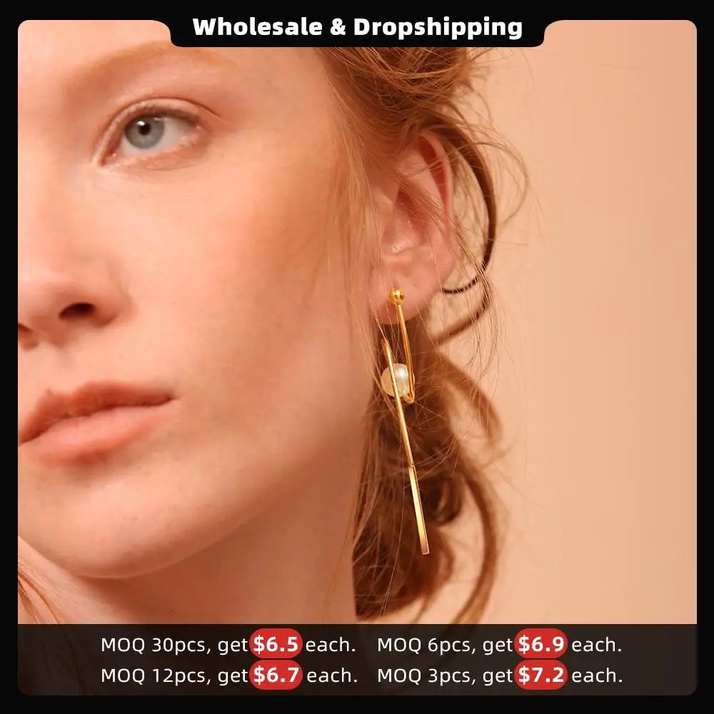 Enfashion Star Trails Earrings Stainless steel Gold color Dangle Earrings for women Long Earings Jewelry Wholesale 181069
