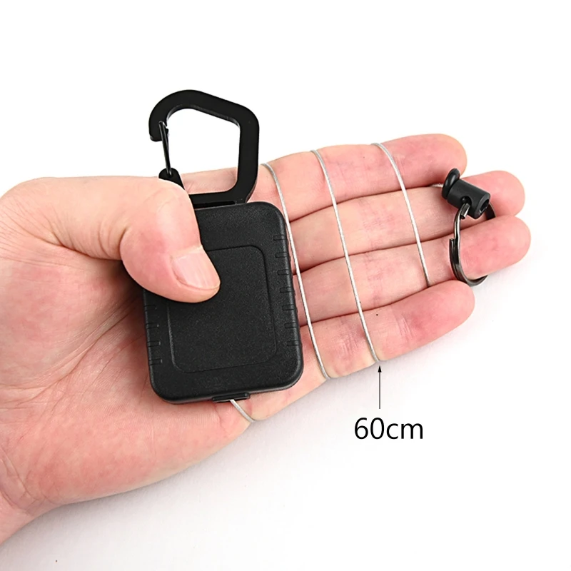 Retractable Key Chain Reel Badge Holder Fly Fishing Zinger Retractor with  Quick Release Spring Clip Outdoors Hiking Accessories