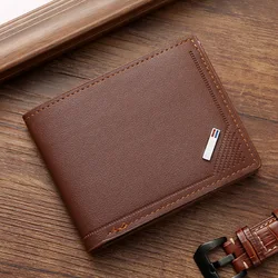 Men's Leather Slim Wallet - Minimalist Bifold Money Clip and Credit Card Holder (Brown)