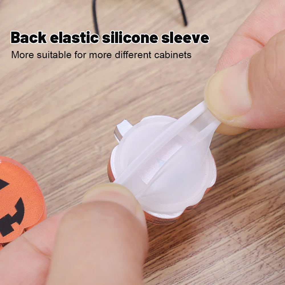 Halloween Silicone Pumpkin Door Handle Universal Cabinet Safety Door Handle Covers Drawer Holiday Party Decor