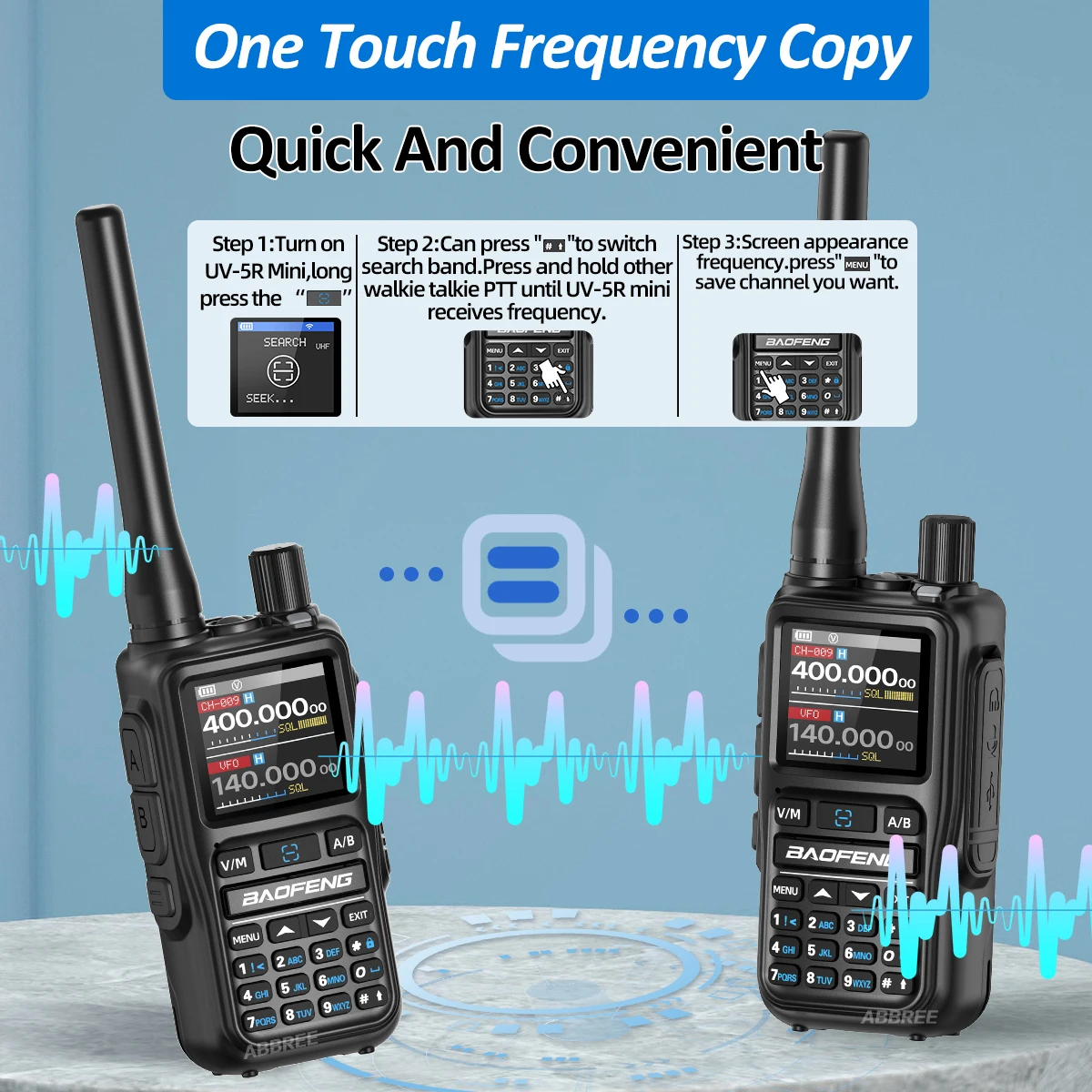 Walkie Talkie Baofeng 5R MINI APP Programming Multi Band Wireless One Key Copy Frequency Outdoor Hiking Type-C Ham Radio
