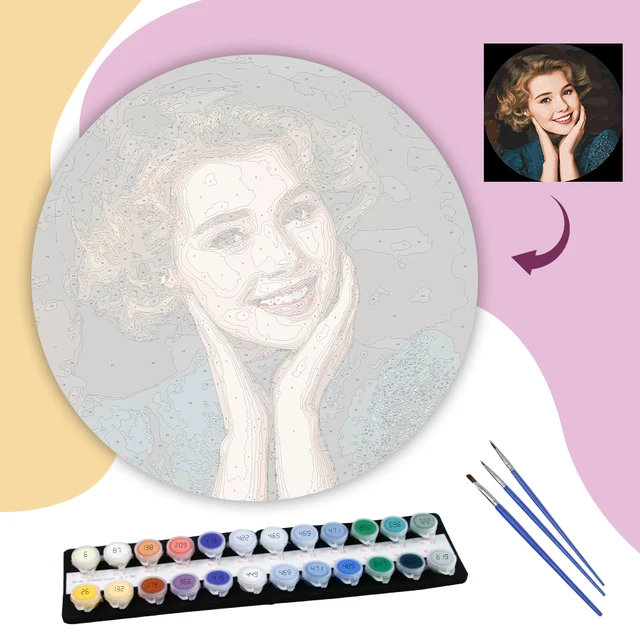 Peinture par numéros de personnalité ronde, Photo personnalisée, bricolage, dessin, coloriage par numéros, décoration, cadeaux, coloriage à base zéro 2