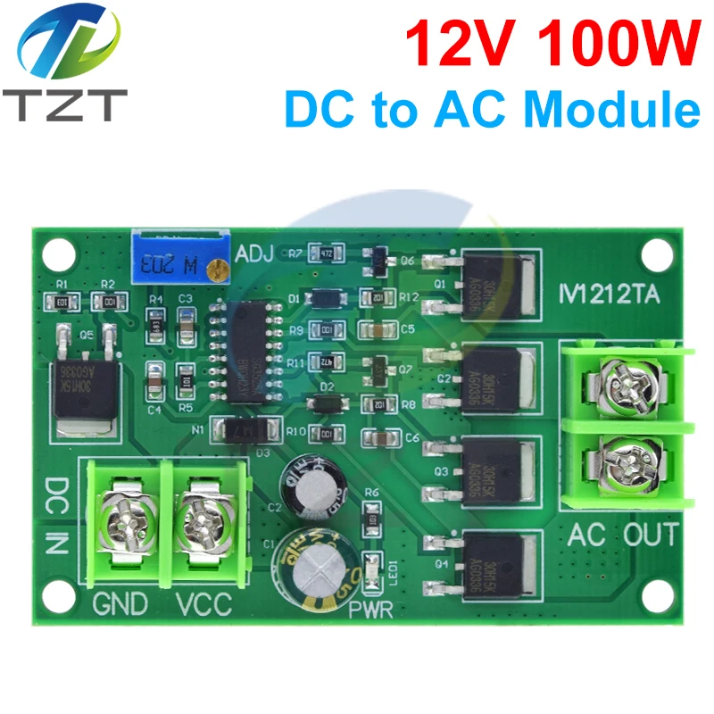 Trasformatore inverter di potenza DC-AC da 100 W DC 12V a AC 12/24V Generatore di segnale a onda quadra Regolatore di tensione Scheda convertitore di potenza - immagine 5