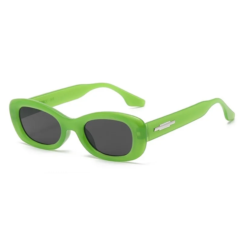 

Солнцезащитные очки в овальной маленькой оправе UV400 женские, модные солнечные аксессуары с линзами зеленого, черного цветов, в стиле панк, 2024