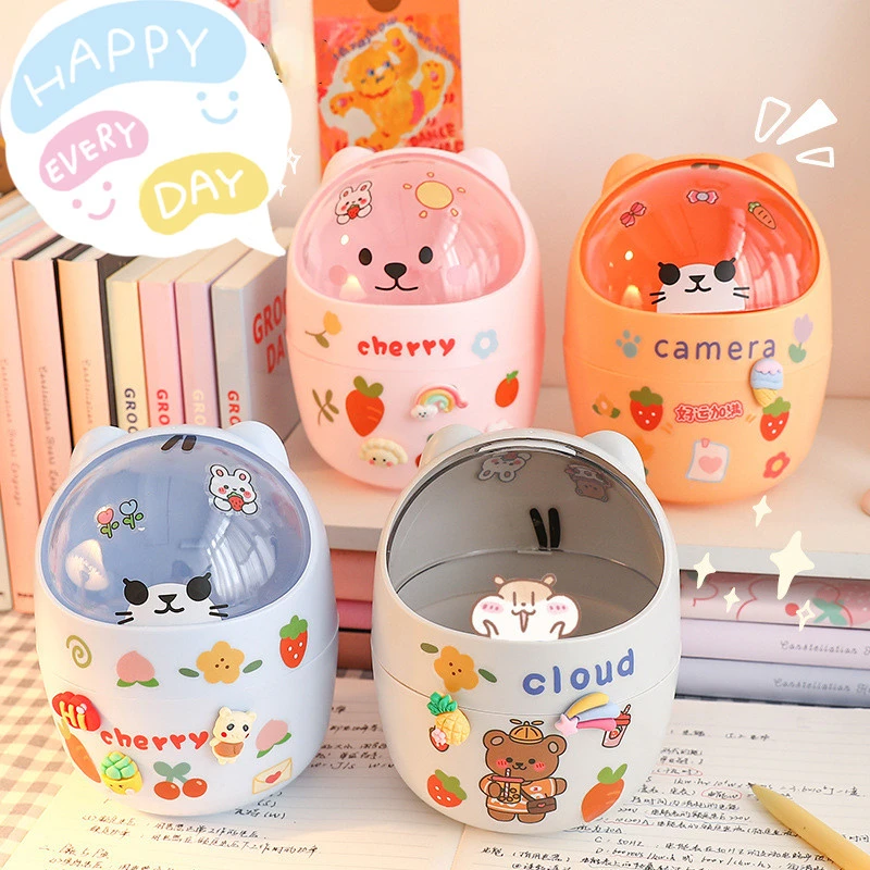 1 Piece Creative Stationery Storage Box Cute Cartoon Makeup Storage Box Student Supply