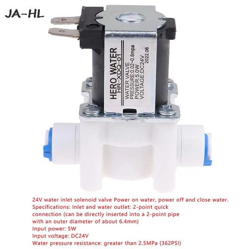 

1PC new Inlet Solenoid Valve 12V/24V Pure Water Machine, Water Purifier, Reverse Osmosis 2-point Quick Connect Valve Switch