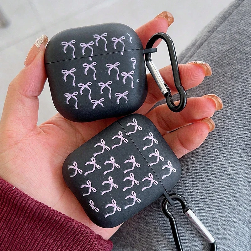 Pink Clear Shockproof AirPods Case with Keychain for AirPods 1 2 Pro