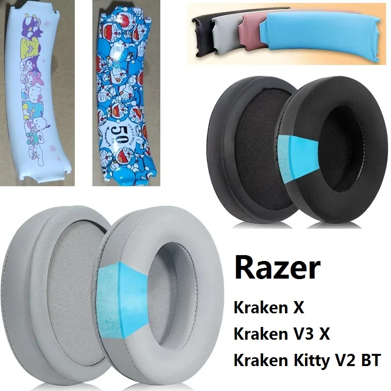 

Upgraded Cooling Gel ear pads For Razer Kraken X,V3X,Kraken Kitty V2 BT headphones,replacement headband cushions Ear covers