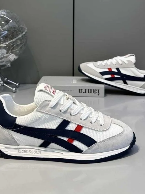 Men's Fashionable Casual Shoes Breathable Comfortable Low Cut Summer Season Sport Style round Toe Thick Bottom Rubber Sole