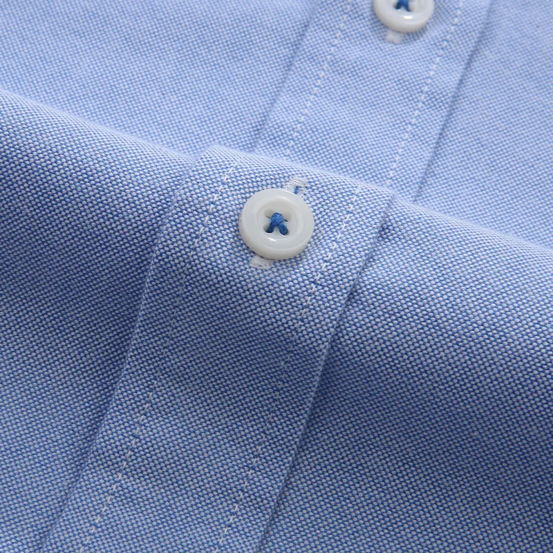 Männer Hemd Oxford Baumwolle Lose Hohe Qualität Oversize 6XL 7XL 8XL 10XL Plus Größe Langarm Mode Lässig Blau Lose kleid Hemd – Detail 21