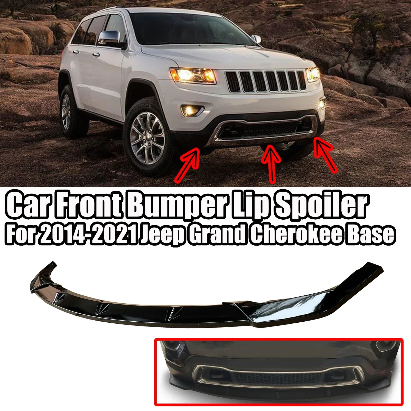 

3 шт., сплиттер для переднего бампера автомобиля 2014-2021 Jeep Grand Cherokee