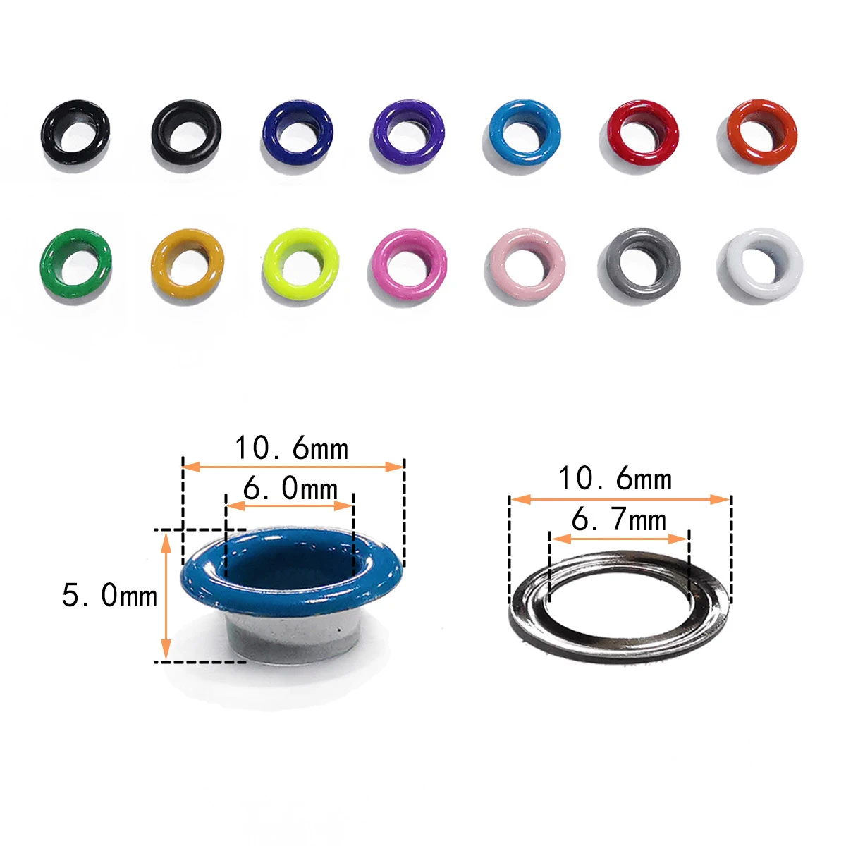 100sets 6mm Metal Eyelet with Washer Leather Craft Repair Grommet Round Eye  Rings For Shoes Bag Clothing Leather Belt Hat - AliExpress
