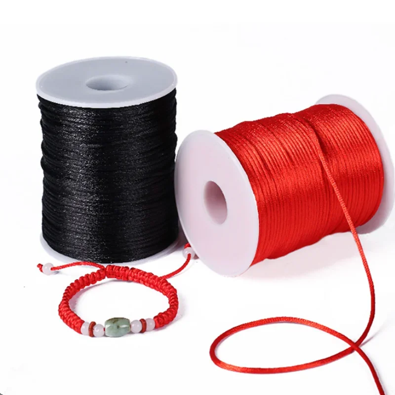 2mm 100yard Polyester Satin Rat Tail Cord Ribbon for Craft Chinese Knot Jewlery Bracelet WeddIing Home Decoration