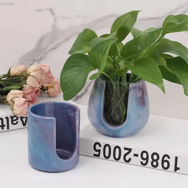 콘크리트 에센셜 오일 캔들 홀더 실리콘 몰드 DIY 석고 시멘트 아로마테라피 퍼니스 왁스 멜팅 퍼니스 디퓨저 몰드