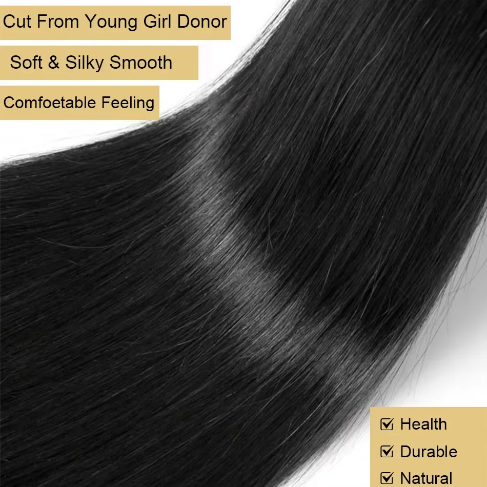 16A 30 40 Inch Brazilian Hair Bundles Natural Straight Raw Human Hair 3 Bundles 100% Remy Human Hair Extensions For Black Women 5