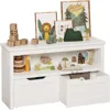 Toy Storage Organizer with Drawers, Floor Toy Box with Wheels and Open Shelf, Storage Chest for Nursery, Playroom and Bedroom 1