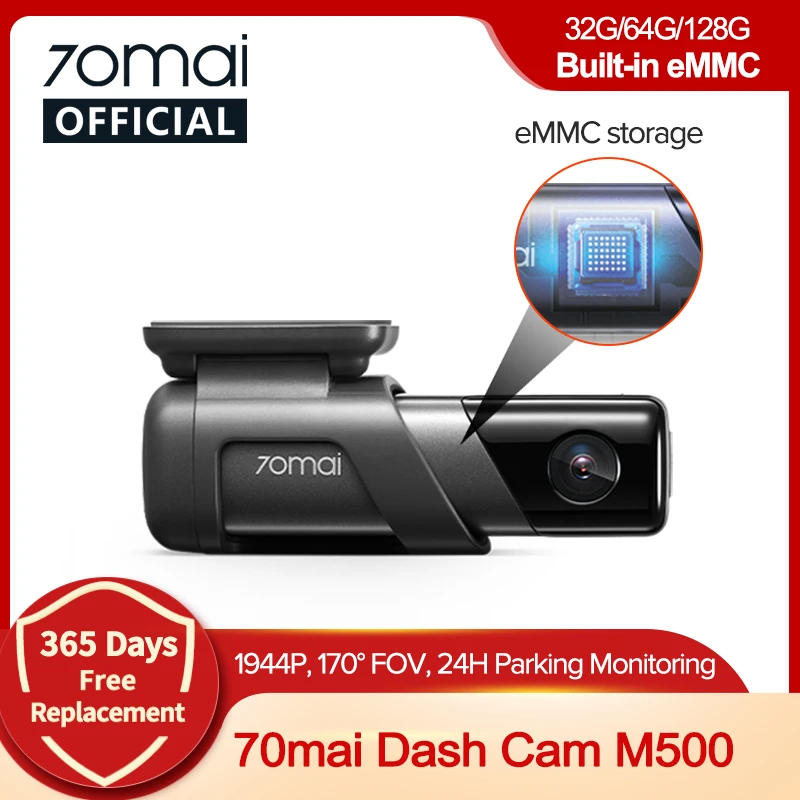 70mai Dash Cam M500 1944P 170FOV 70mai Car DVR Camera Recorder Built-in GPS ADAS 24H Parking Monitor  eMMC built-in Storage rearview mirror camera
