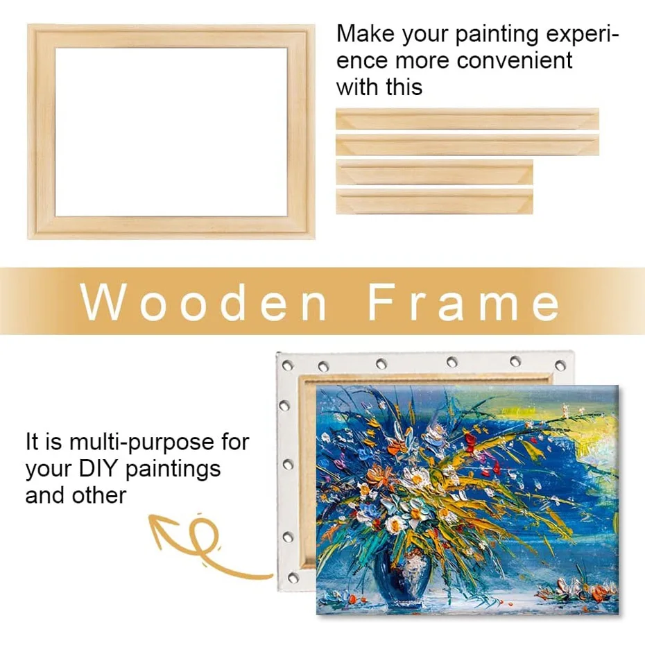 Wooden DIY Picture Frames Canvas Painting Frame Stretcher Bars Diamond Oil Painting Poster Wall Art Home Decor
