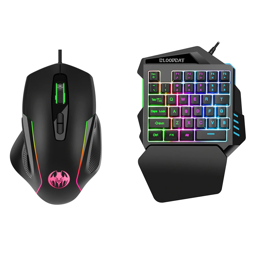 Combo de Mouse e Teclado Rgb de Uma só Pessoa com Conversor com Fio Usb 35 Teclas 6400 Dpi Xbox One Ps4 Switch Ps3 pc - Imagem 5