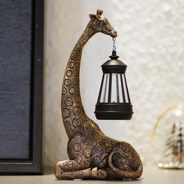 Goodeco Elephant Ornaments With Solar Lanterns, 27.5cm Elephant