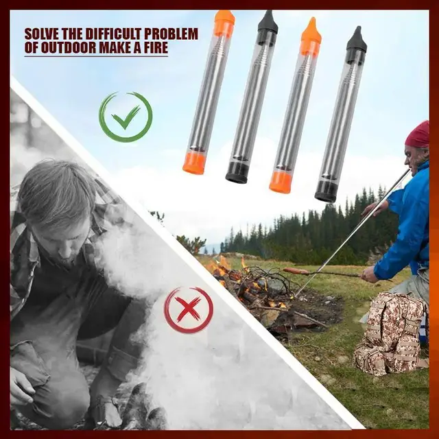 Felszerelés Fújó Tűzpálcás Fúvás Tűzcső Száj Nagy Hatékony, Apró, Kültéri Tengerparti Kerti Szerszám Kemping - Image 3