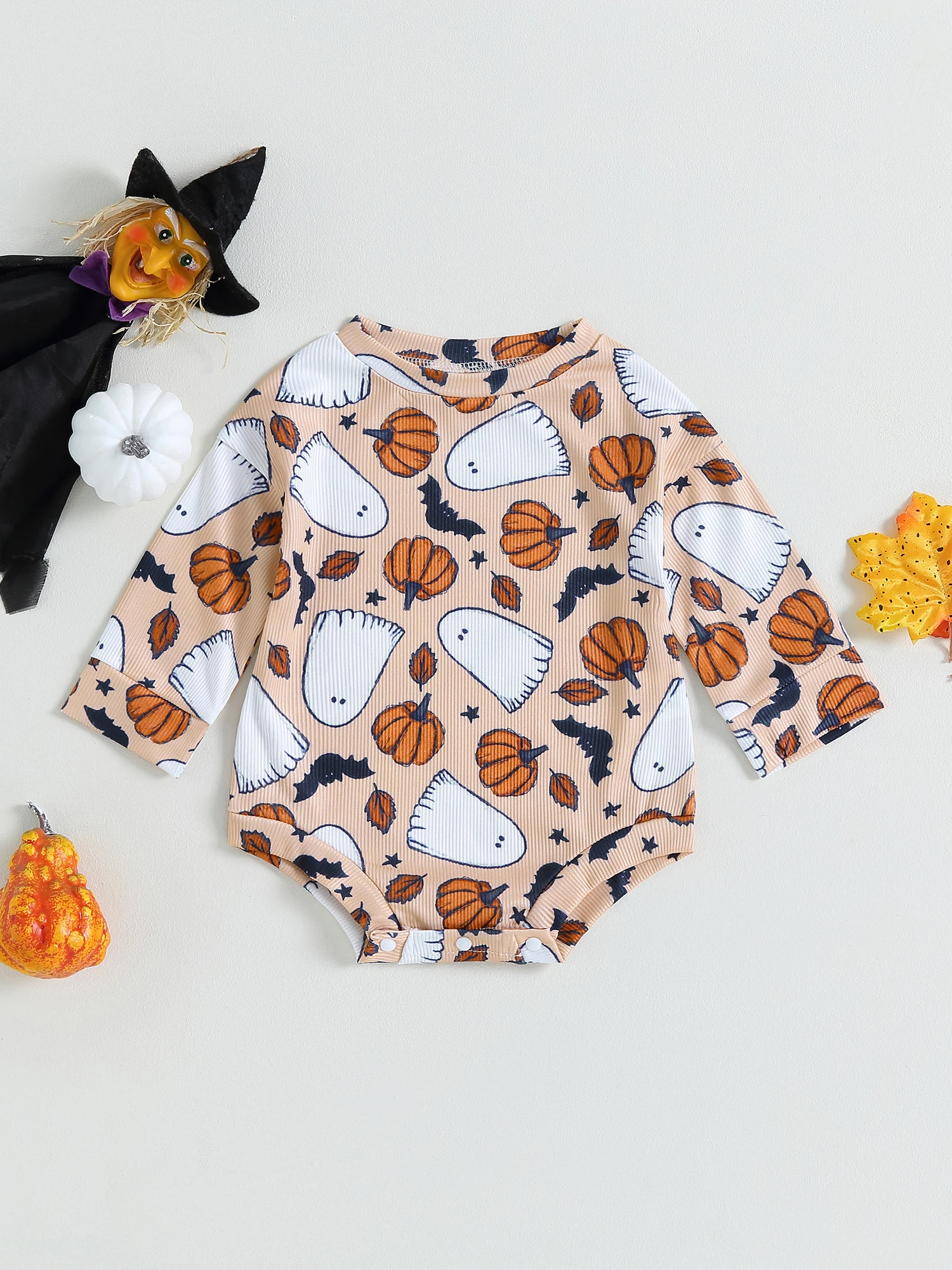

Adorable Toddler Halloween Costume Pumpkin Oversized Sweater Romper Pullover Top - Perfect for Fall Festivities