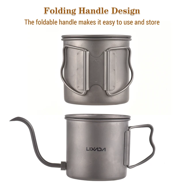 LIXADA 400ml Titanium Gooseneck Coffee Kettle – Mini Pour Over Camping Pot for Tea & Travel 5