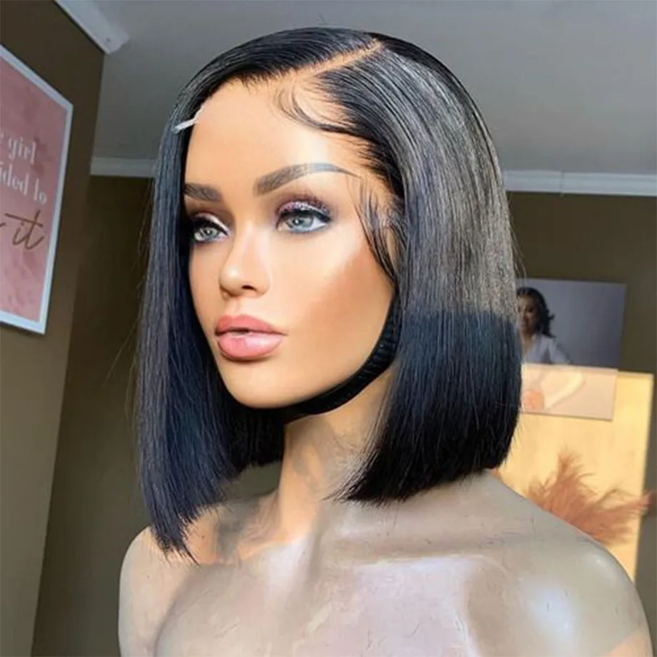 

Straight Transparent Frontal Wig Glueless Straight Bob Wigs For Women 13x4 Lace Front Human Hair Wigs Cheap Short Bob Wig Sale