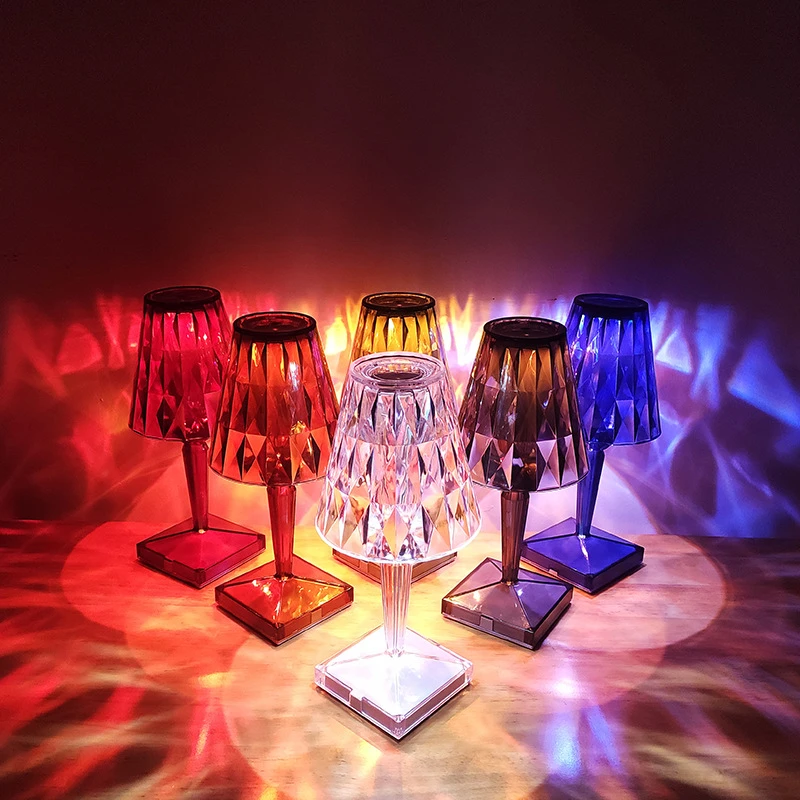 Diamond Table Lamp Touch Sensor Acrylic Decora Light For Bedroom Bedside Bar Coffee LED Crystal Desk Night Lamps Lighting Gift |