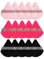 3 件套 Diamond Triangle Powder Puff Face Makeup Tool Sponge Velvet Soft Smooth Facial Beauty Makeup Sponge Cosmetics Accessories