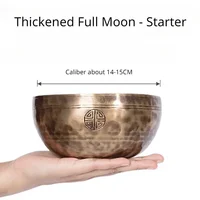 Full Moon Nepal Singing Bowl Handmade Brass Percussion Instrument Tibetan Singing Bowls Professional Yoga Meditation Mindfulness - Image 5