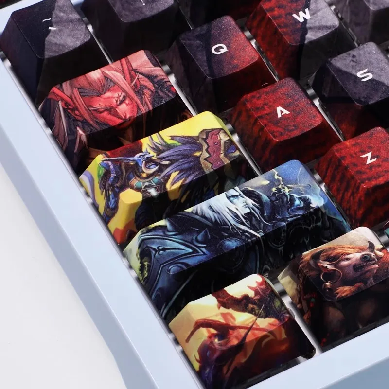 Wow Keycaps para Teclado Mecânico Pbt Dye Sublimation Gaming Keycap para Ansi 61 87 104 Chaves Layout mx Switch - Imagem 6