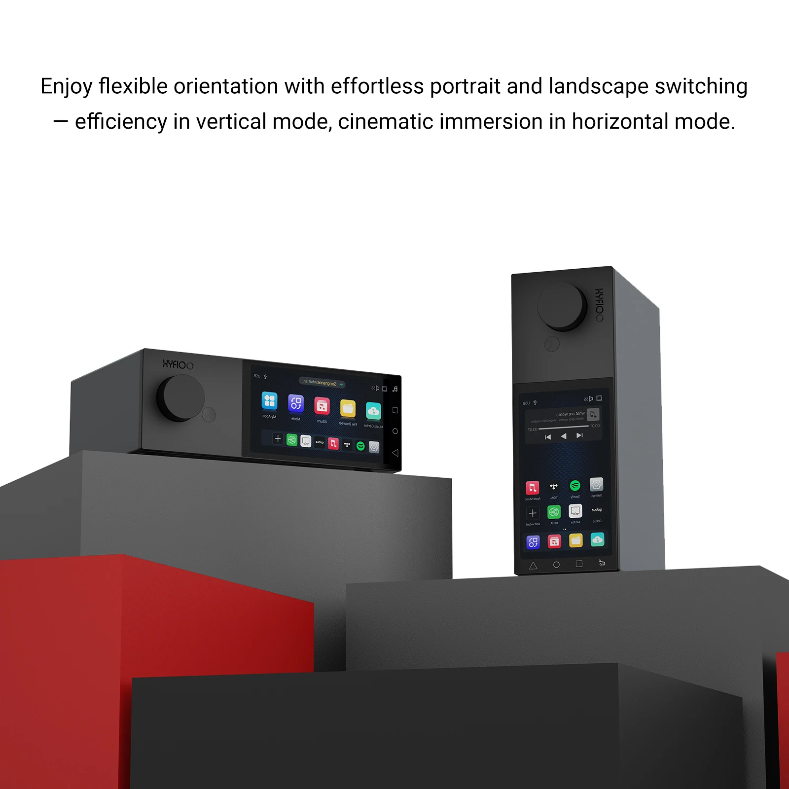 AIYIMA&HYFIOO DM100 Music Streamer Media Player Bluetooth 5.4 Wireles Audio 5.5 inch LCD Support AirPlay NAS Spotify mp3 mp4 player