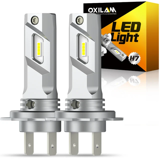 Oxilam-ファンレスLEDヘッドライト,2x h7,6000k,白,dc12v h7,bmw Oxilam-ファンレスLEDヘッドライト,2x h7,6000k,白,dc12v h7,bmw