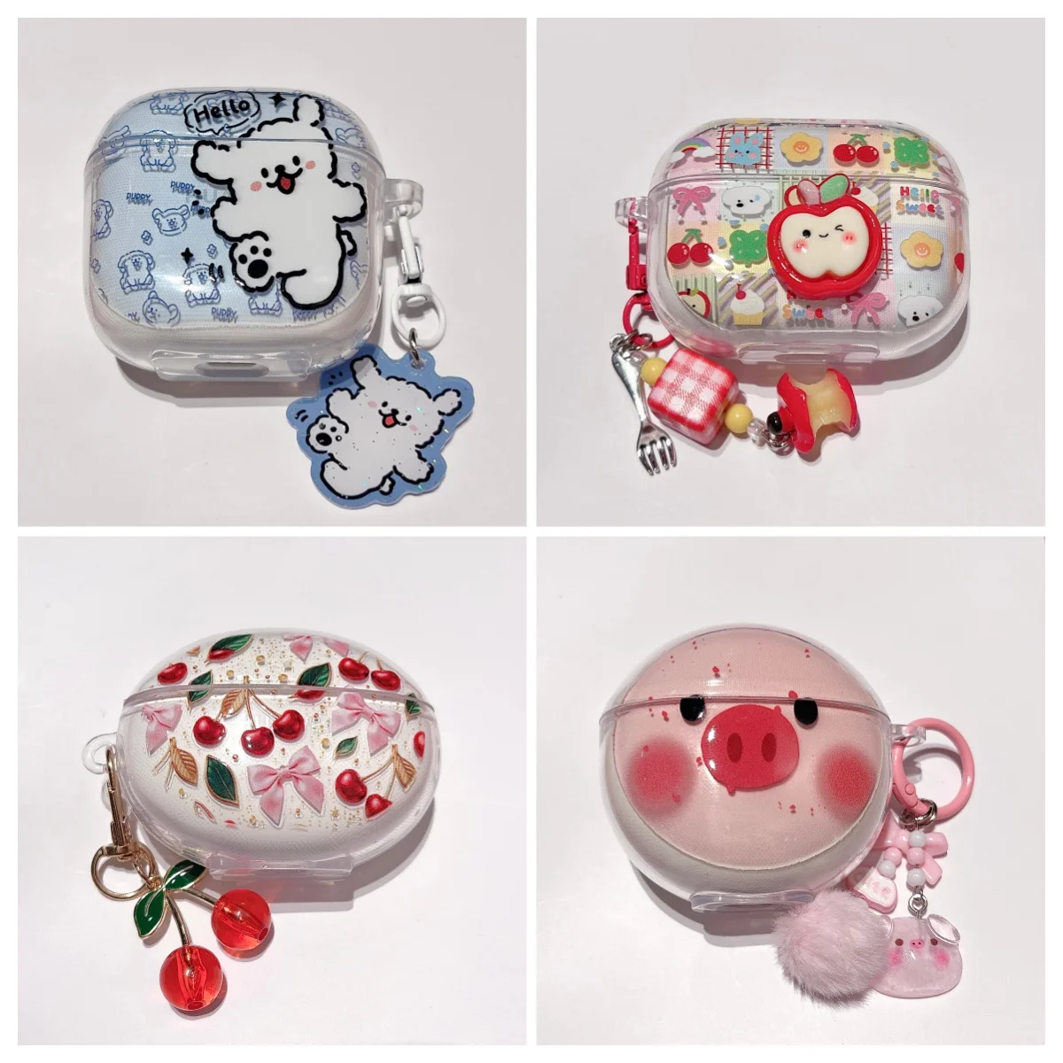 Kawaii Sweet Apple Cherry Earbuds Protective Anti-Drop Case Cover