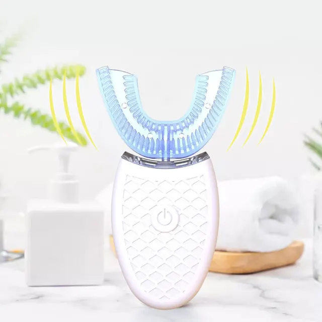 Wireless Charging U-shaped Adult Electric Toothbrush Ultrasonic Toothbrush 360 Degree Silicone Waterproof Vibration Toothbrush 6