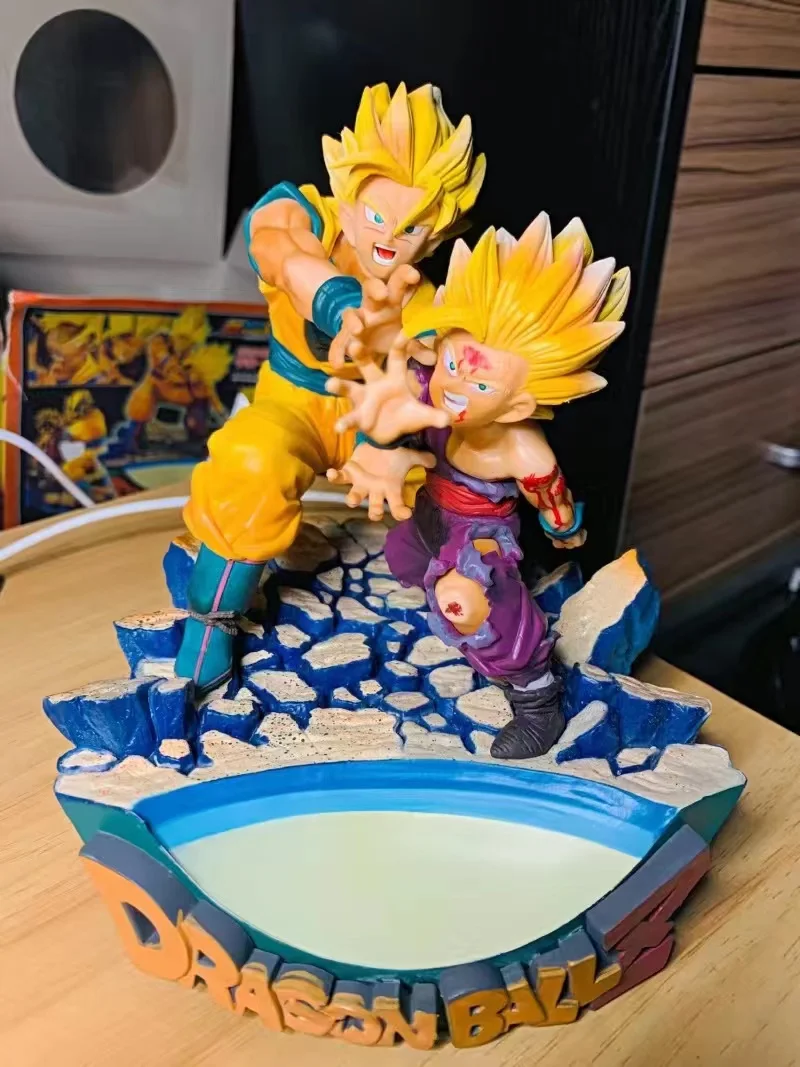 Anime Dragon Ball Z Figures Father and Son Shock Wave Son Goku Gohan Action Figure Doll Anime PVC Collection Burdock Model Toys